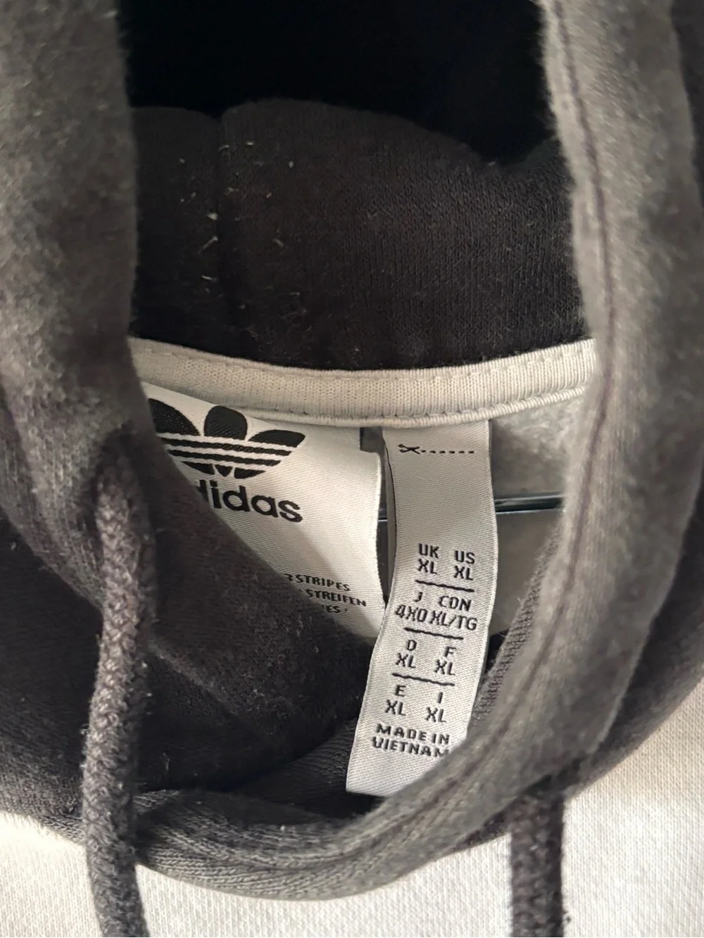 adidas Black and White Colorblock Hoodie Sweater